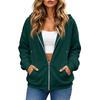 Felpa da donna casual con zip e maniche lunghe, giacca sportiva con colore