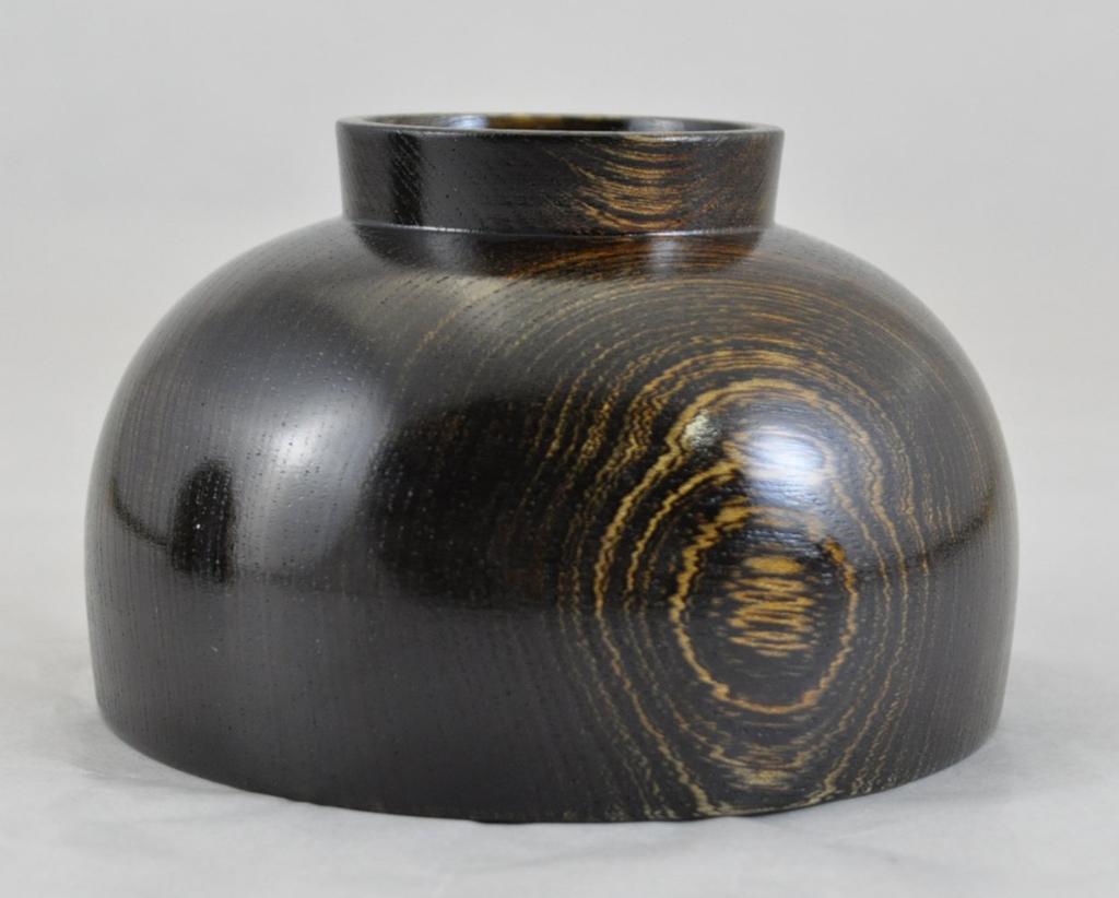 Yamanaka Lacquerware Kashoan Wooden Soup Bowl with Stopper and Cloth Bag, Black Polished, SO-351