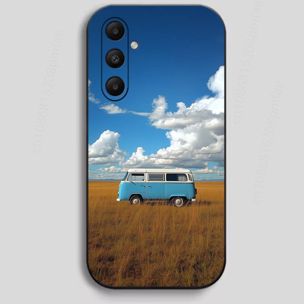 Retro Bus Road Trip Phone Case for Samsung Galaxy A73,23,53,33,24,72,22,52,32,54,A34 Soft Cover