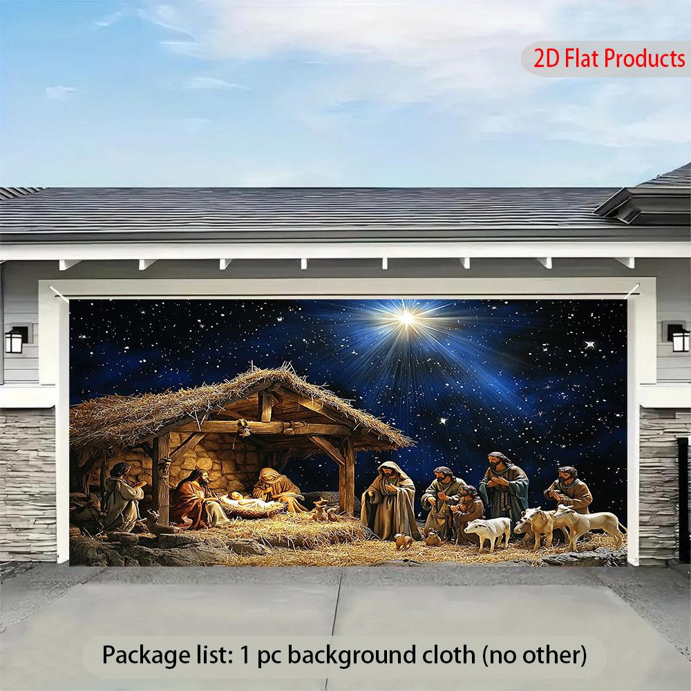 2D flat surface, 1 piece of banner background depicting the Nativity scene, UV printed for durabilityZL