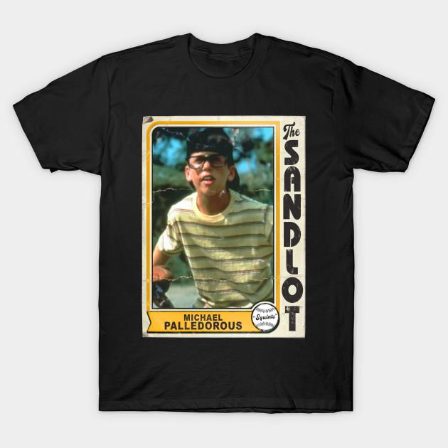

Men Black Print T-shirt Michael Squints Palledorous Vintage The Sandlot Trading Card No-Cut Transfer Paper Print Cotton Tshirt XL