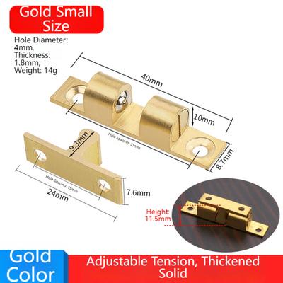 Cabinet Door Touch Ball Latch Made of Solid Brass with Adjustable Tension for Wardrobe Drawer 58.5mm 66mm 40mm