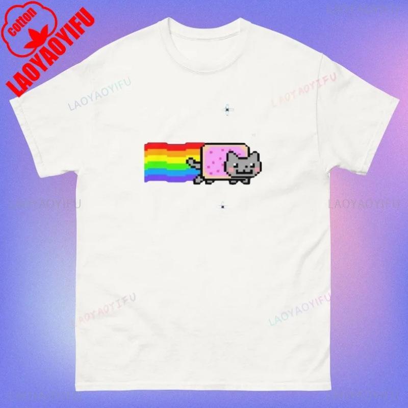 Nyan Cat Funny Meme Unisex Pattern Print T-Shirt S