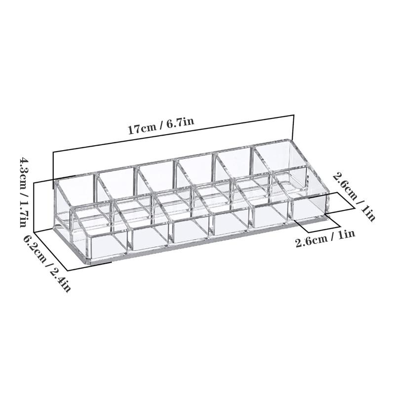 12 Slot Acrylic Nail Polish Organizer, Lipstick Holder, Lip Gloss Organizer, Cosmetic Storage Display, Perfect Storage Solution