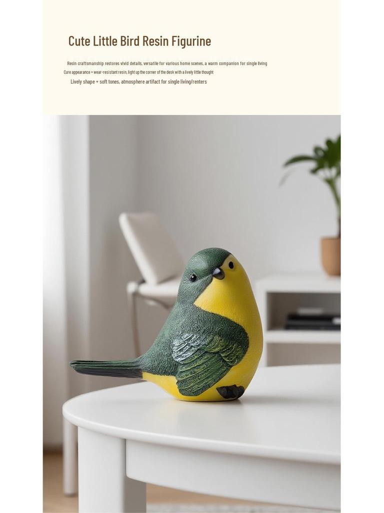 Elegant Enamel Magpie Figurine: High-Quality Small Bird Decoration for the Home