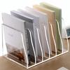 Multifunctional Desktop File Holder Acrylic Organizer Multi-Compartment Vertical Storage Rack Office Desk Document Shelf