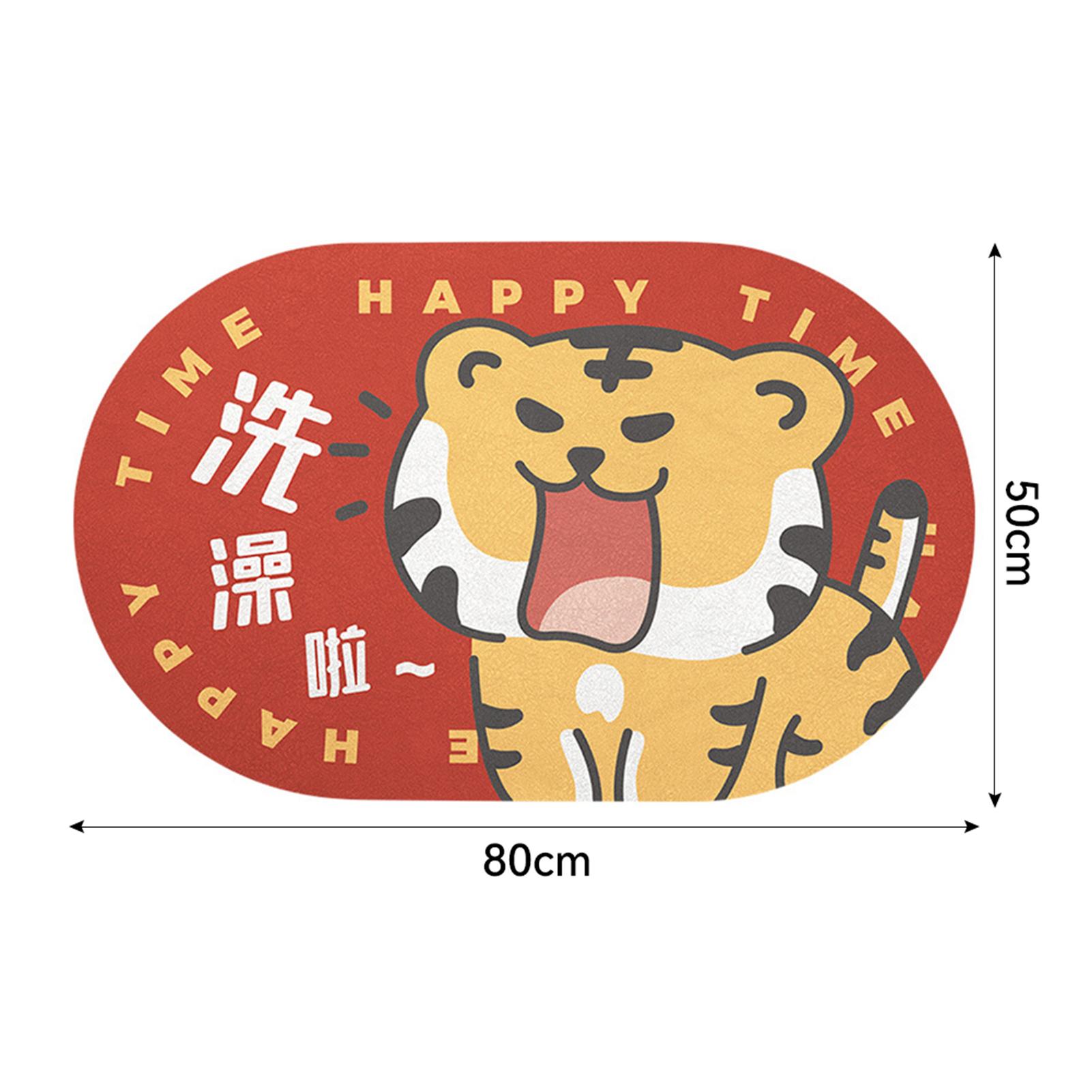 Quick Drying Absorbent Rug Non Slip For Bathroom Shower Cartoon Printed 40x60CM