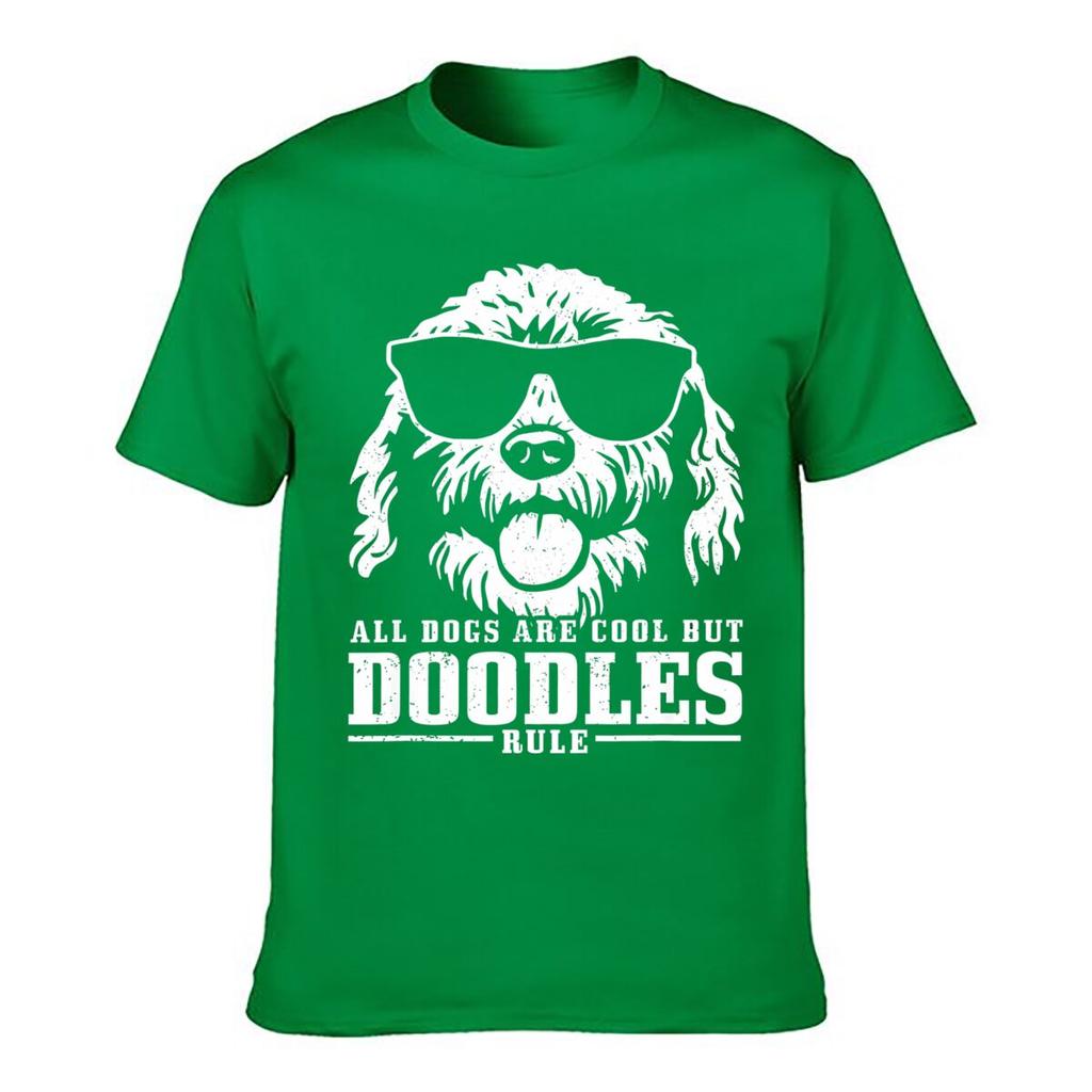 All Dogs Are Cool But Doodles Rule Solid Washed Vintage Tee Distressed Loose