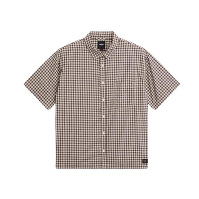 Plaid Short Sleeve Loose Fit Cotton Shirt Men Shirts VN000TA6GCO