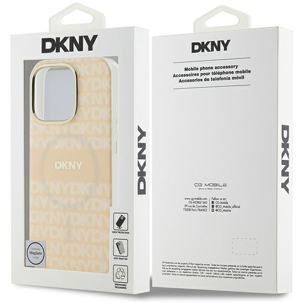Dkny Dkhmp16Lhrhsep Iphone 16 Pro 6.3Różowy/Pink Hardcase Repeat Texture Patern & Stripe Magsafe