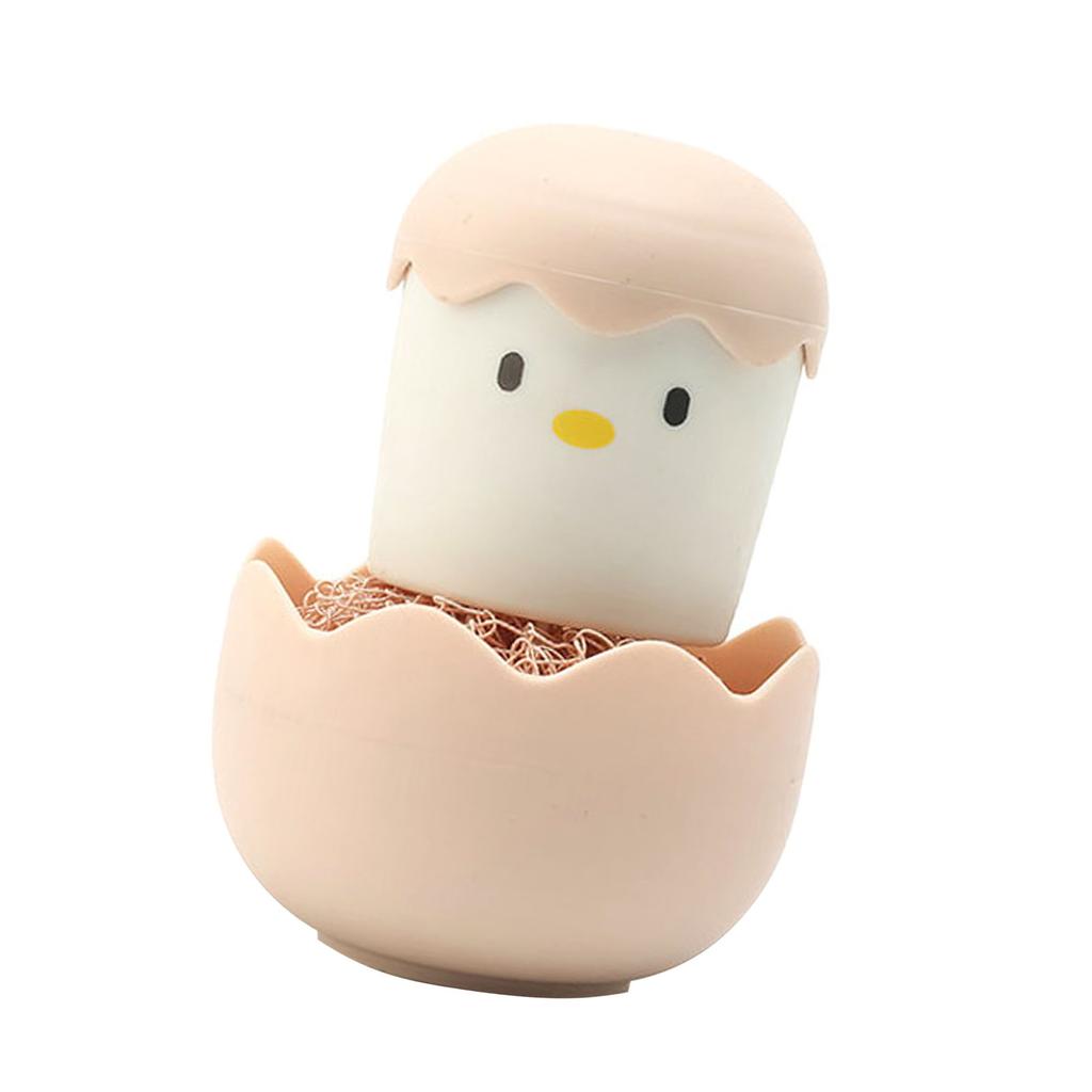 Eggshell Chicken Cleaning Brush Cartoon Kitchen Cleaning Scrubbers     Head with Detachable Handle for Bowls Pots