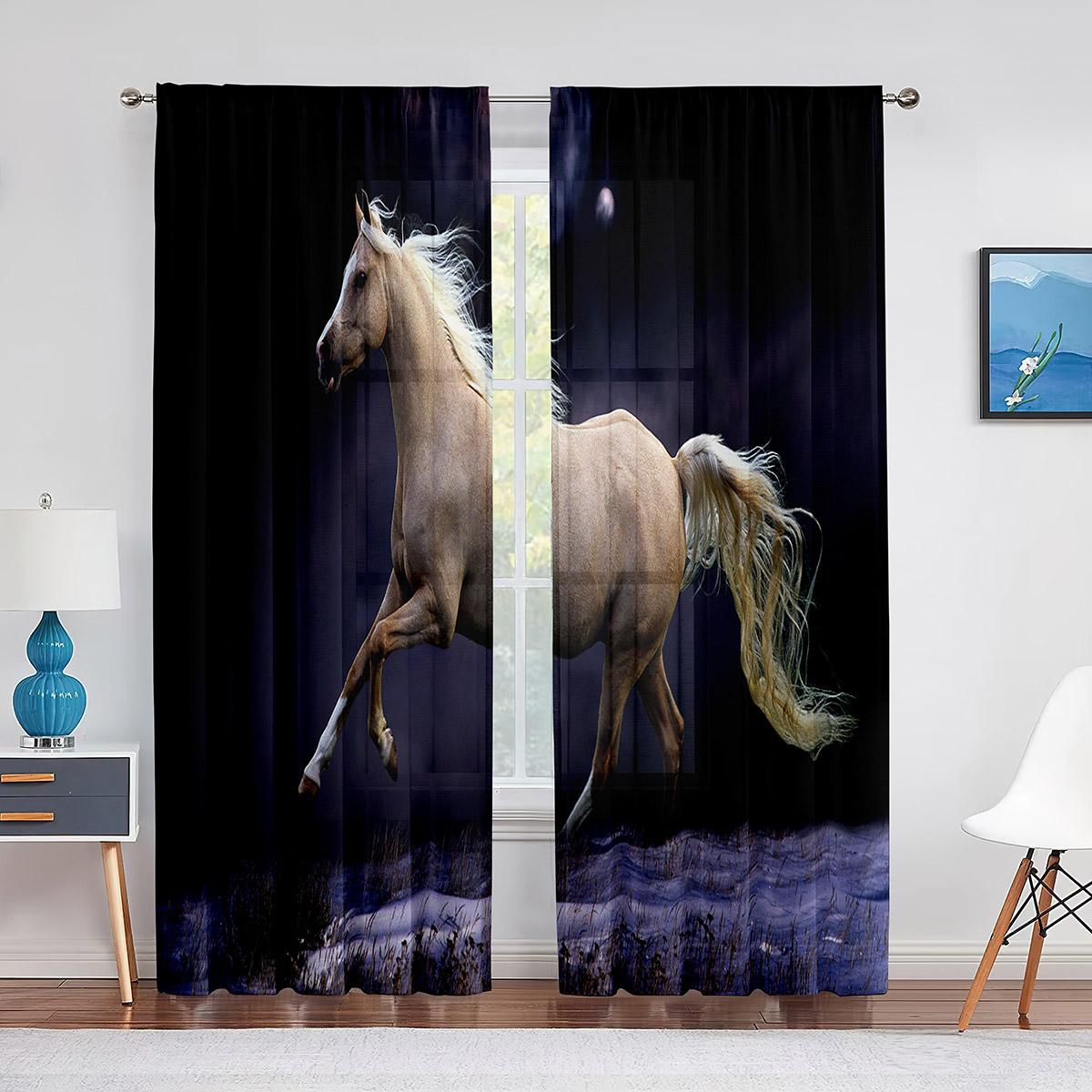 Прозрачная вуаль с изображением лошади — фото 4