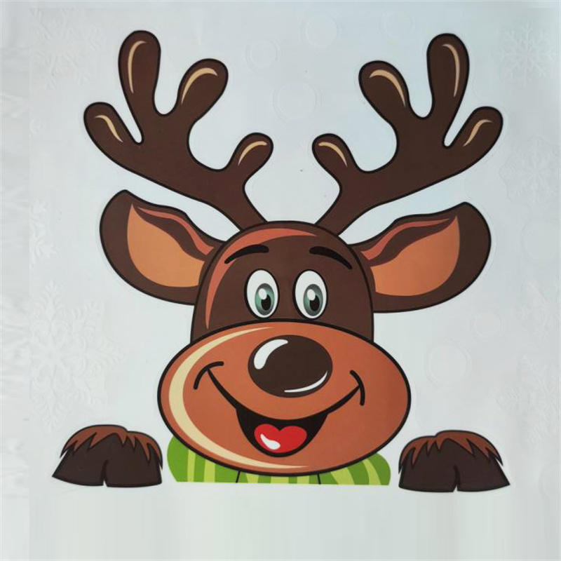 Vánoční elektrostatická samolepka na okno Skleněná nálepka Santa Claus Vločka Samolepky na zeď Pro dětské pokoje Novoroční ozdoby Dekor