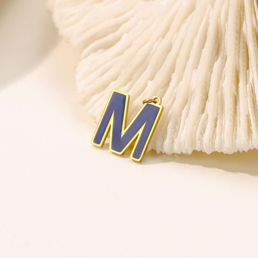 CARLIDANA Hot Sale New Style Hot Sale DIY Accessories Oil Drop Colorful Initial A -Z Letter Brand Stainless Steel Pendant Charms