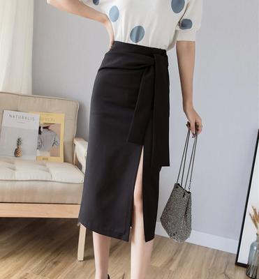 Letná módna bandáž Stredne dlhá kancelárska sukňa Slim One Step Split Sexy pracovné sukne