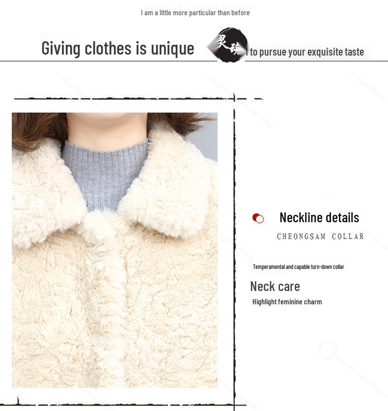 Women's 2024 Lambswool Fur-Lined Coat: Versatile, Loose-Fit Winter Short Cotton Jacket for Fashionable Moms