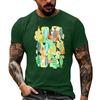 Men's Casual Short Sleeve T Shirt Loose Fit Breathable Fabric Vintage Texture Graphic Print Summer Streetwear Activewear Top