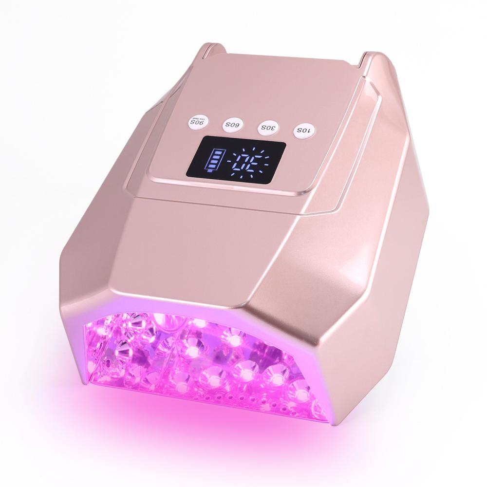 BEPAN 98W Powerful Pink LEDs UV Lamp Rechargeable Battery Manicure Pedicure Curing Polish Cordless Nail Dryer Fast Drying Gel