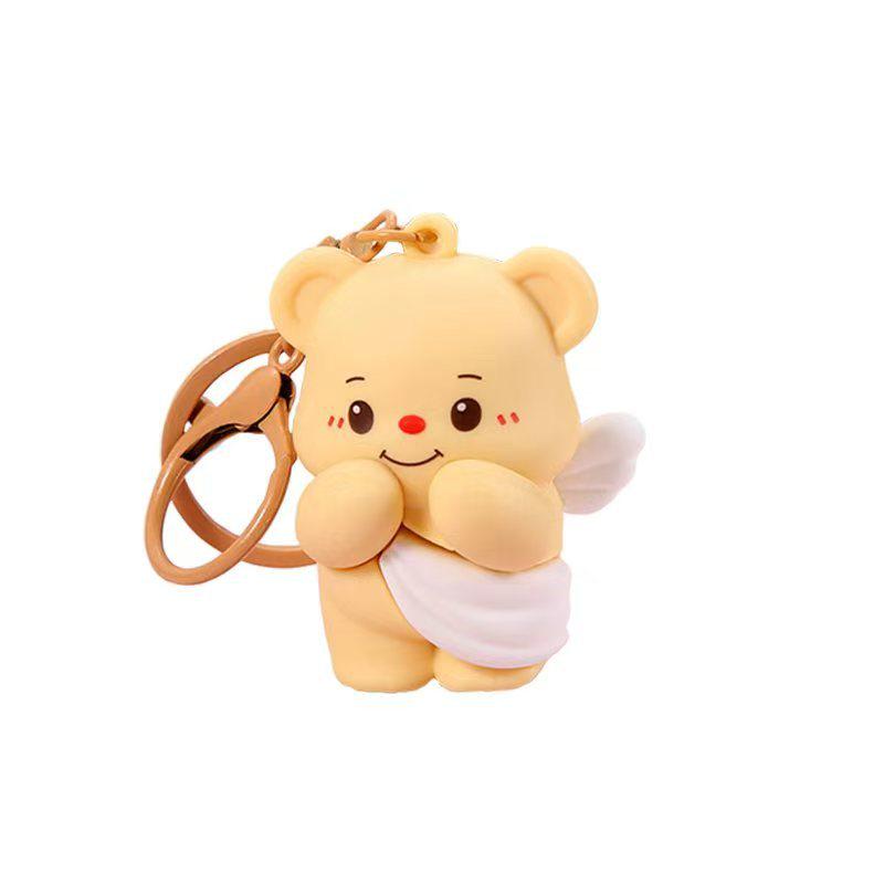 Adorable Cartoon Butter Bear Keychain Pendant: Cute Bag Charm & Couple Gift