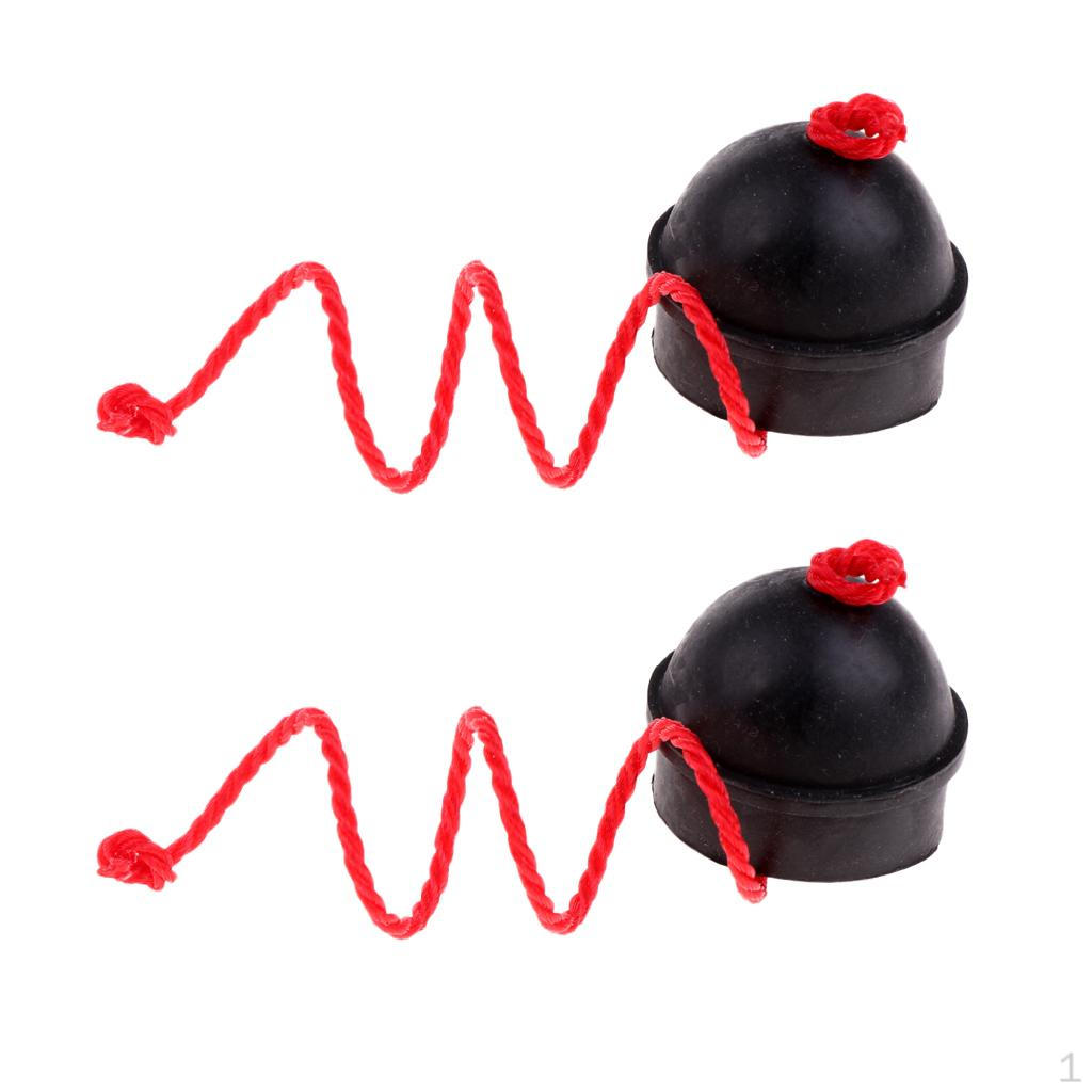

Pack 2 Billiard/Pool Cue Rubber Chalk Holder with Attachment String