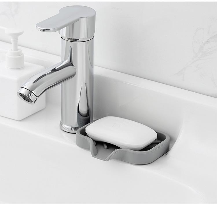 Non-Slip Silicone Soap Dish and Draining Mat for Kitchen & Bathroom