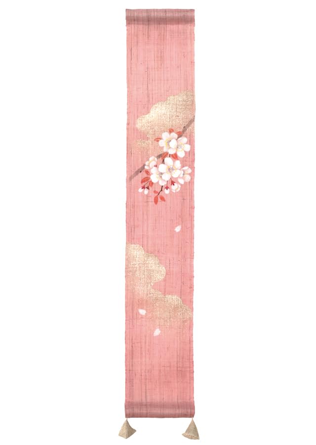 

Kyoto Rakushian Noren Curtain Tm-520, Sakura Small Tapestry, 100% Linen, Hanging Scroll, Japanese Modern Interior Design