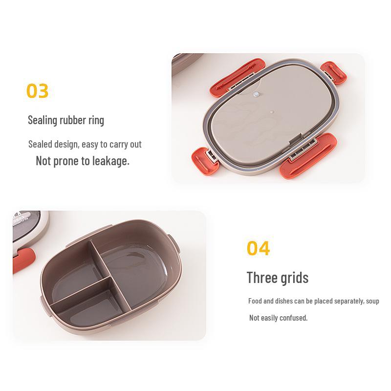 Set Cutie Bento Retro & Sticlă de Apă: Cutie de prânz sigilată și potrivită pentru microunde pentru studenți și angajați de birou