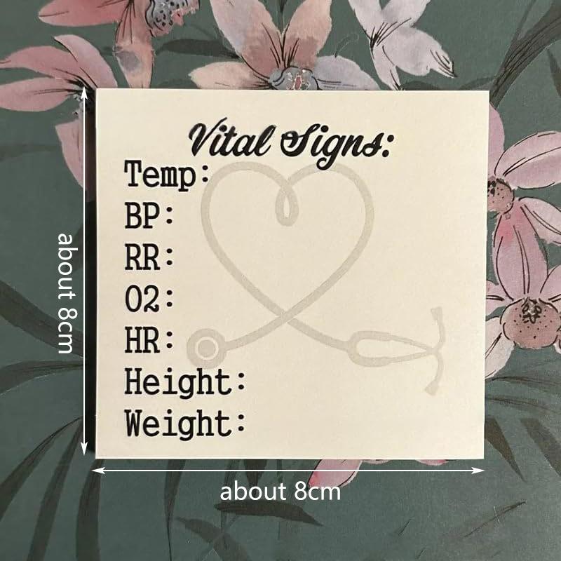 Vital Signs Sticky Notes 3 Inch Nurse To Do List Notepad Daily Health Monitoring Log Compact Nursing Record Pad For Patient Care