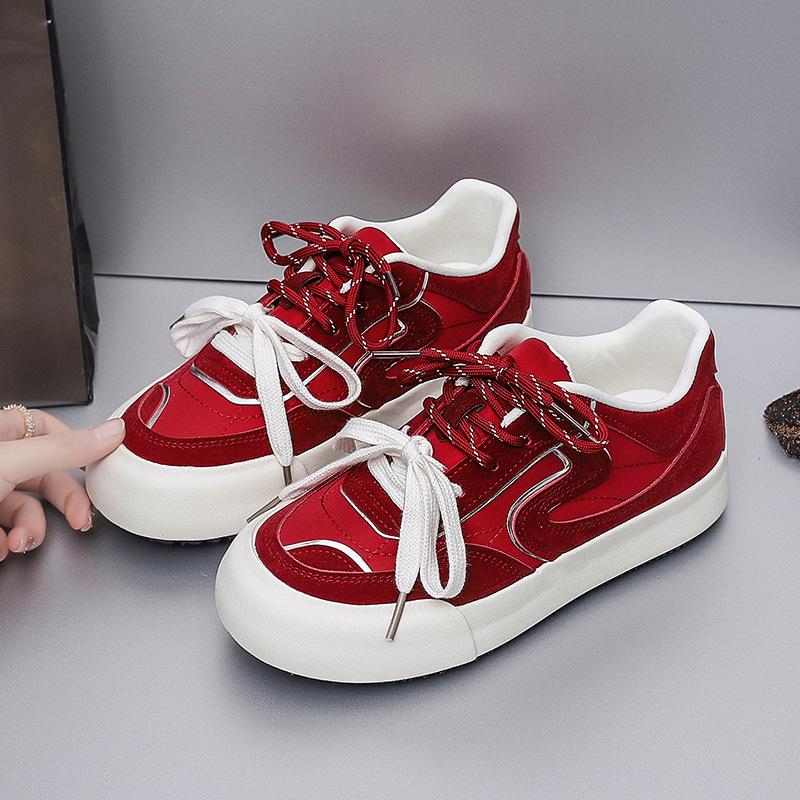 66 trendy shoes niche retro red women's shoes new board shoes girls white shoes versatile casual shoes
