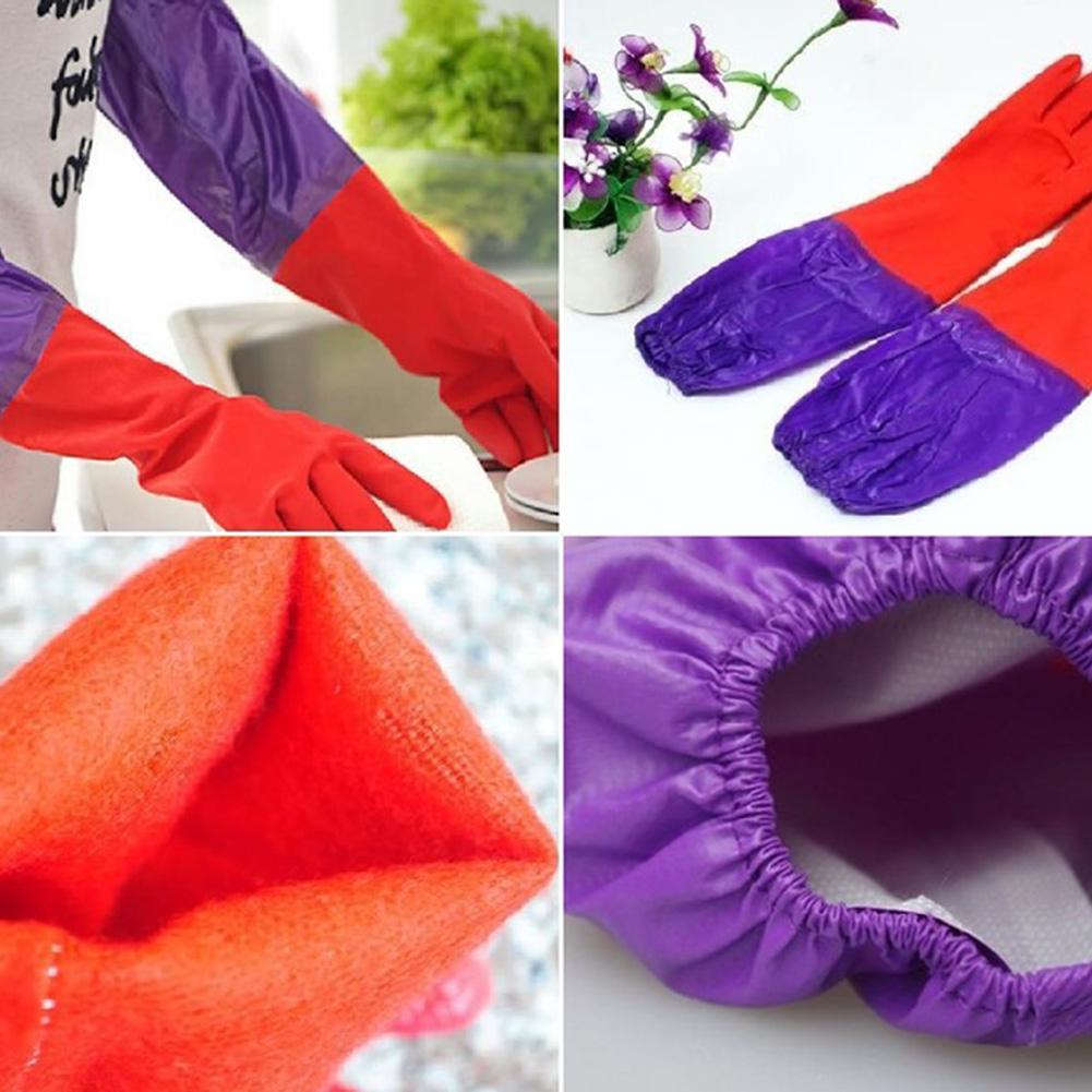 Accesorio de moda Caucho Látex Tareas del hogar Puño largo impermeable Cuenco Par Ropa