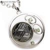 Gibeon Meteorite Natural Stone Pendant with 3 Moldavite Made In Silver Power Stone [GOLD STONE] Necklace, Stones, Namibia, 925,