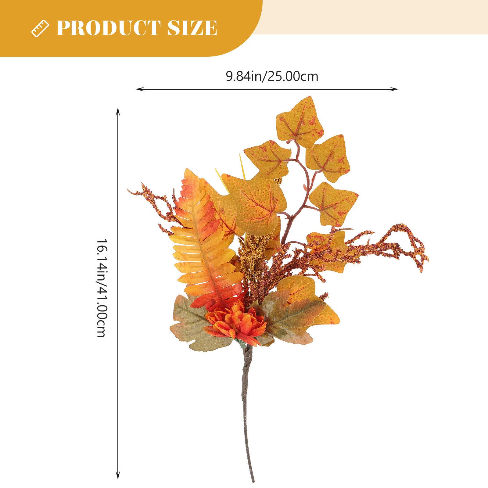 

Simulation Maple Leaf Branch Fake Harvest Festival Decor For Home Office Wall Table Centerpiece Vase Filler Fall Leaves жёлтый