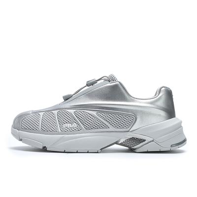 Replica Fashion Trend Bright Color Thick Sole Height Increasing Liquid Silver Low Top Casual Shoes Women Casual Shoes Bright-Silver F12W431116FBS