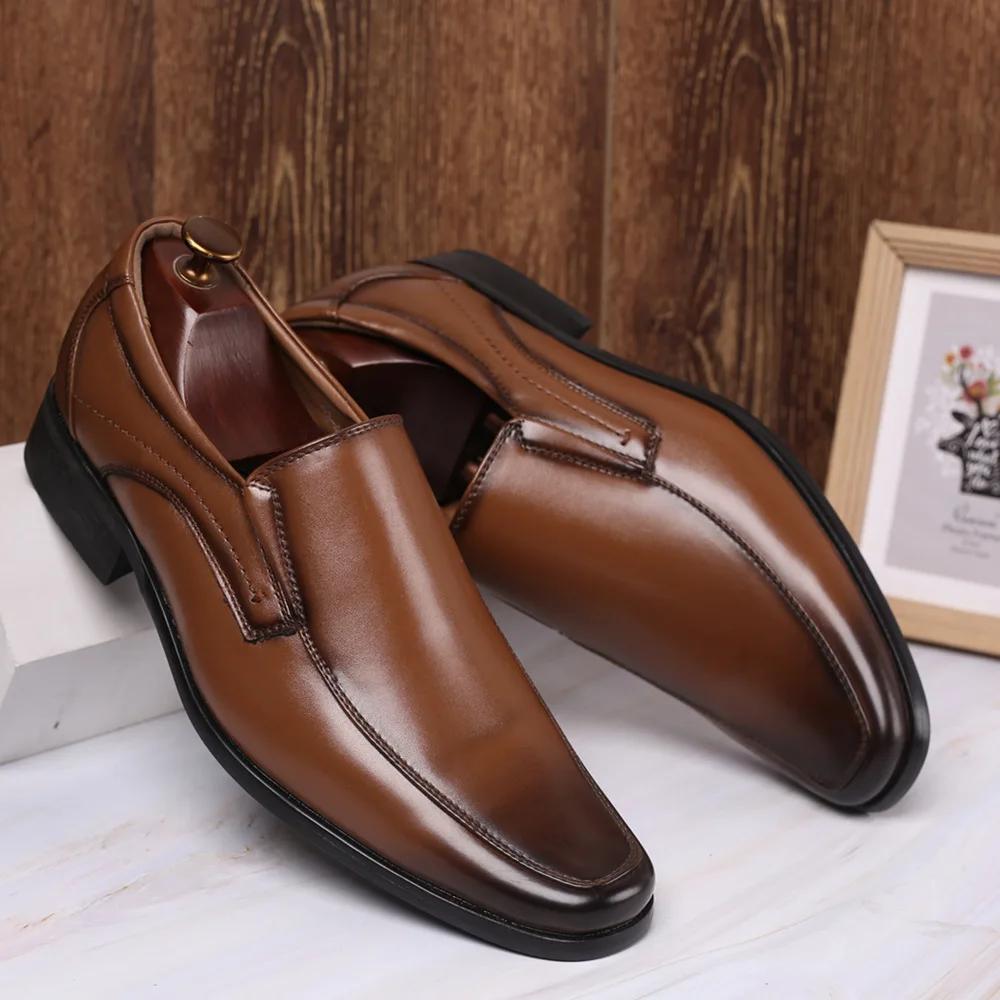 Fashion Classic Business Men's Dress Shoes Fashion Elegant Formal Wedding Shoes Men Slip On Office Oxford Shoes for Men Luxury Men D42
