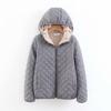 Winter Decoration Body Is Thin Plaid Lamb Fleece Hooded Closed Thick Warm Cotton Coat Women's Plus Size