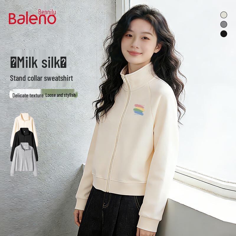 Baleno Women s Stand-Collar Zip-Up Sweatshirt Jacket 2XL