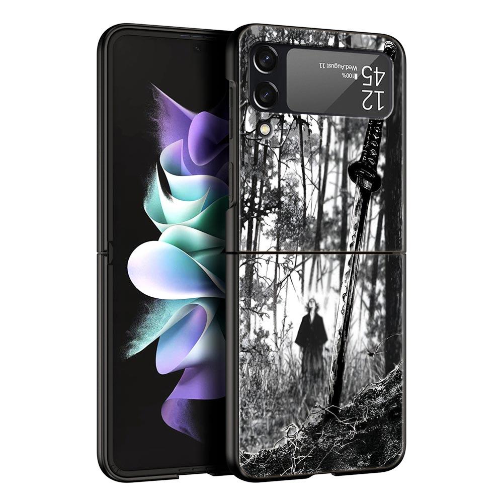 Das Schwert Kreatives Muster Harte PC-Handyhülle Für Samsung Galaxy Z Flip 7 6 5 4 Schwarze Hülle Für Galaxy Z Flip 3 Faltbare Schale