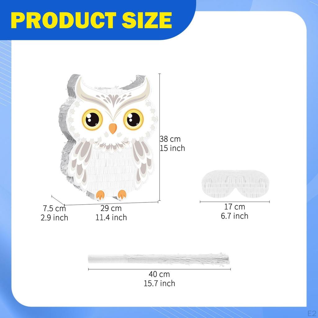 Owl Pinatas Party Game Set with Rod Eyes Confetti for Carnival Game, Woodland Decorations