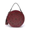 Crossbody Bag Round Bag Genuine Leather National Style Women's Bag Artistic Style Retro Handbag Bag Woman