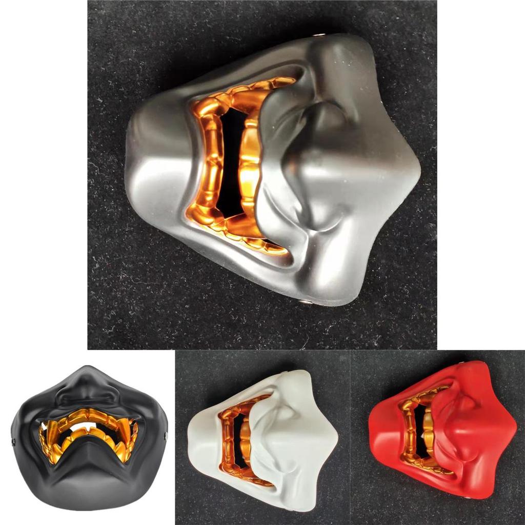 Stunning Resin Half Face Hannya Mask Perfect For Halloween And Costume Parties