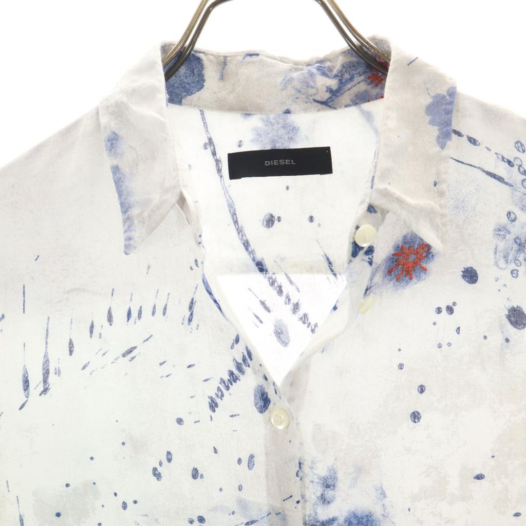 Diesel Floral Long Sleeve Shirt S White Women Used
