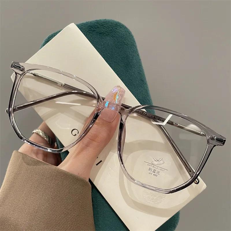 Optical Spectacle Ultra Light Unisex Glasses Retro Polygon TR Anti-blue Light Myopia Glasses Female Big Frame Near Sight Eyewear