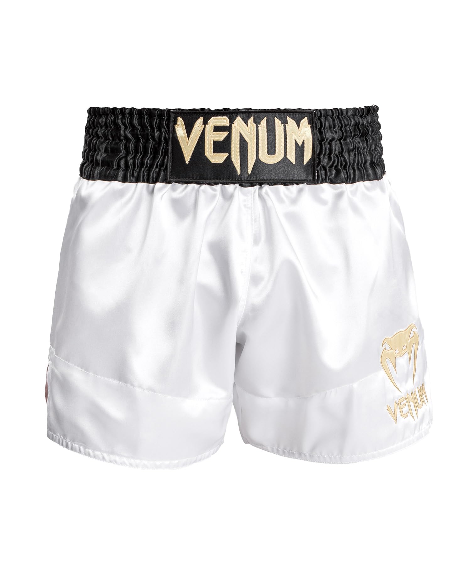 

VENUM Muay Thai Shorts Classic Venum Kick Boxing Martial Arts x Gold x // Pants, Trunks, Sportswear, Training, (White Black, XX-Large)