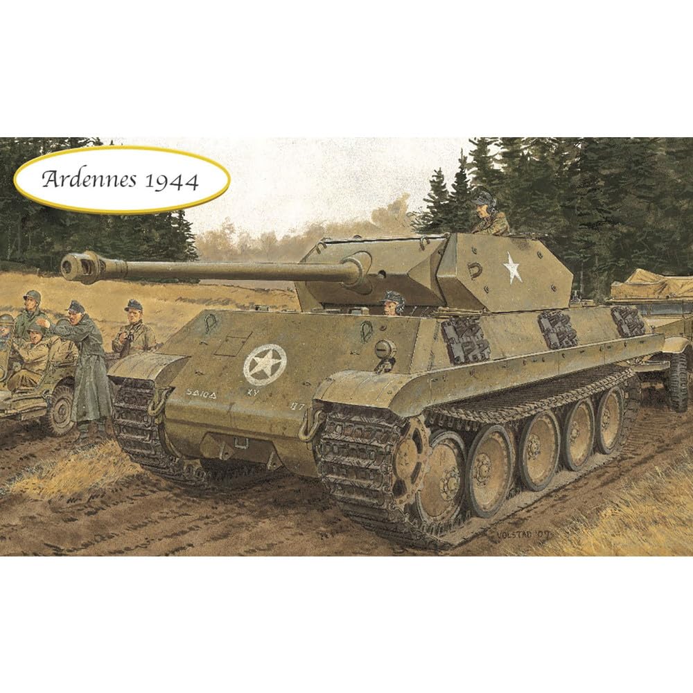 

Platz Dragon WW2 German M10 Panther Operation Greif 1944 Deluxe Model Kit with Magic Night Vision German Soldier Figures DR6561SP 1/35 (Camouflaged