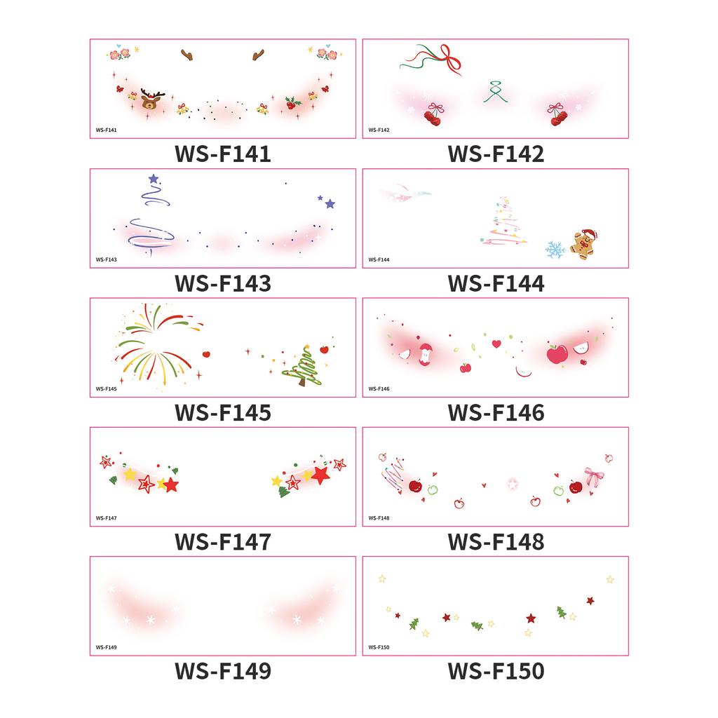 Cross Border New Manufacturer Direct Sales Christmas Makeup Face Stickers Party Dance Waterproof Sweat Creative Tattoo
