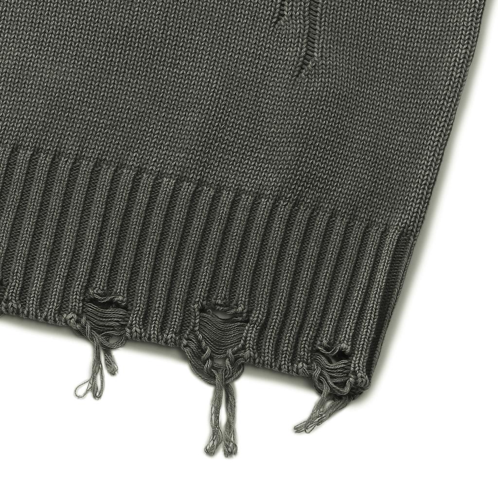 Le Dept [Zhivanov X Le Dept] Garment Damage Round Pullover [Khaki - Zhivanov Pick]