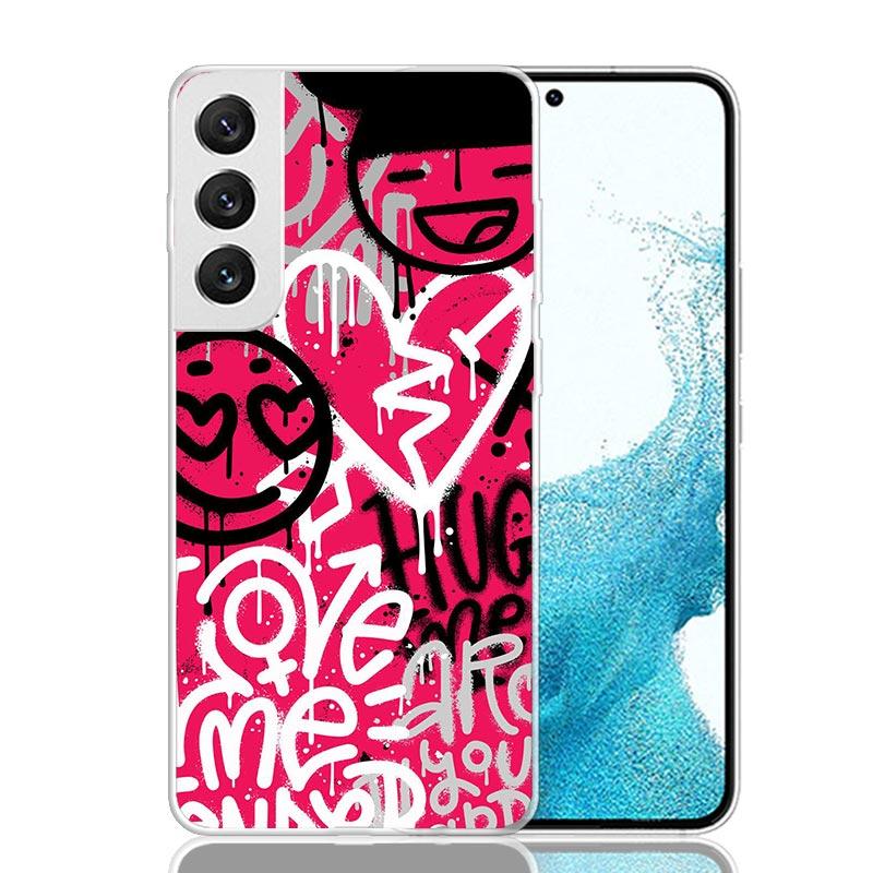 Graffiti Fashion Cool Phone Case For Samsung Galaxy S26 Ultra S23 S24 S25 Edge S20 FE S21 S22 Plus Soft Print Shell Cover Fundas