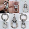 High Quality Portable Titanium Alloy Keychain Ultra-light 360° Rotatable Brass Keychain EDC Keyring Outdoor Small Tool