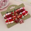 5pcs Valentine's Day Soft Clay Bead & Heart Charm Bracelets - Elastic Stretch Beads, Love Token Gift for Couples,Year-Round Wear