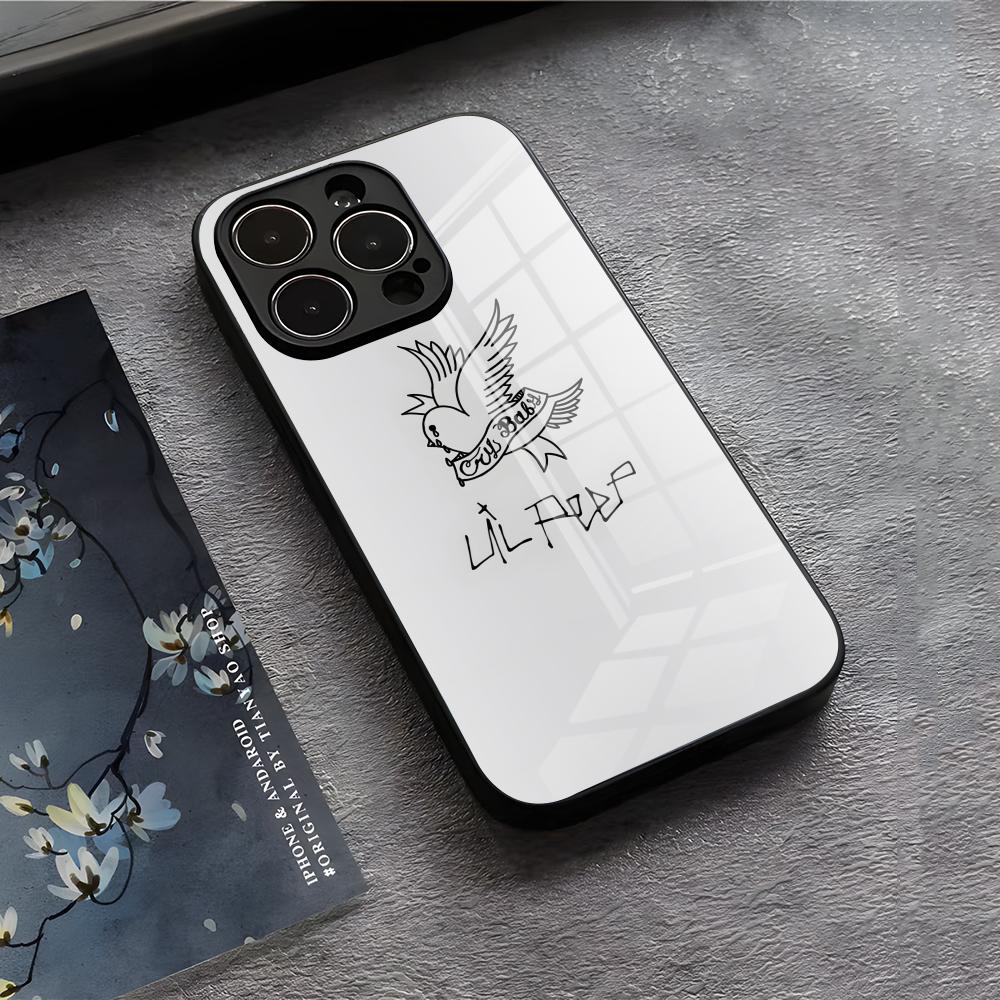 L-Lil Peep Anime Phone Case For IPhone 17 Air 16 E Pro Max 15 14 13 Mini 12 Pro 11 Max Plus Black Glass Cover